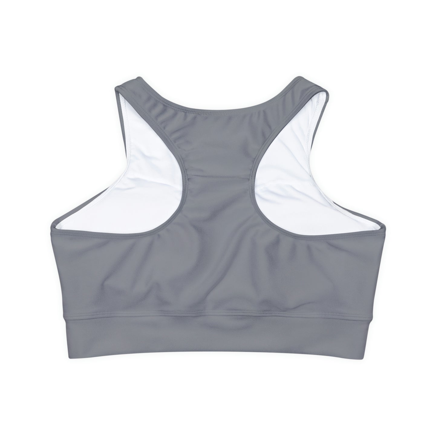 Women's Nautical Grey Sports Bra with Full Lining and Padded Cups