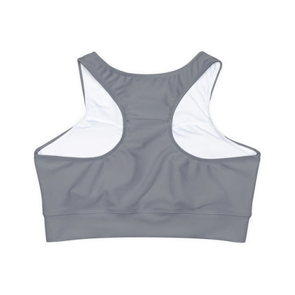 Women's Nautical Grey Sports Bra with Full Lining and Padded Cups