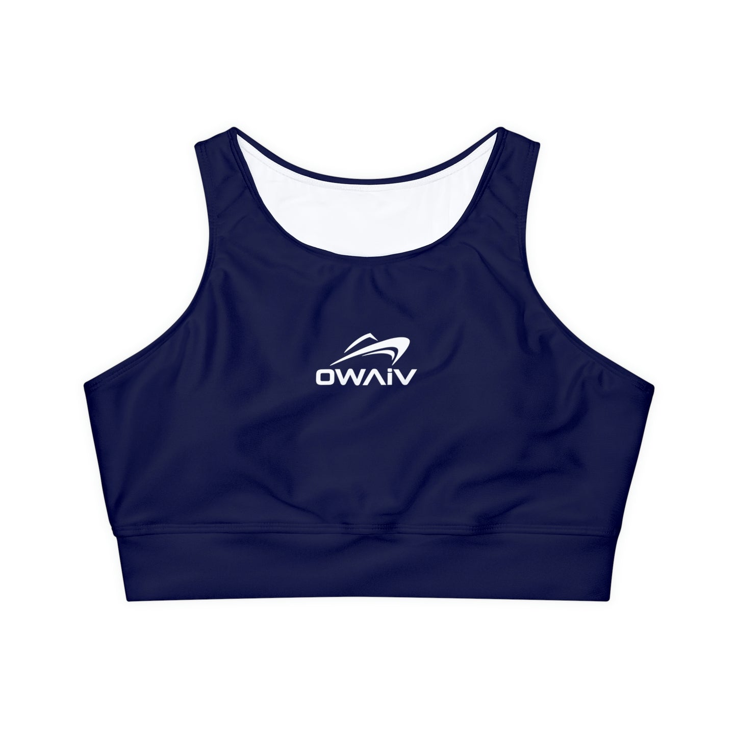 Women's Nautical Navy Sports Bra with Full Lining and Padded Cups